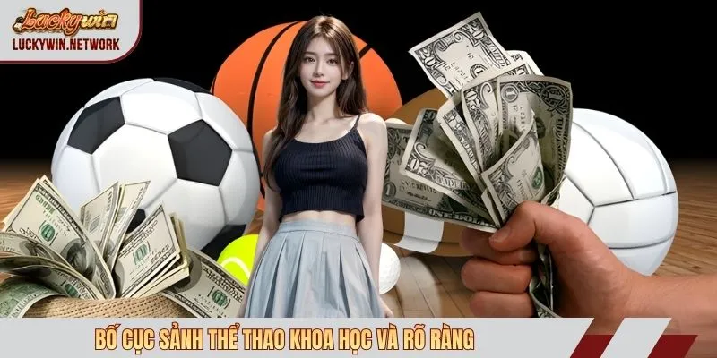 Bố cục sảnh thể thao khoa học và rõ ràng